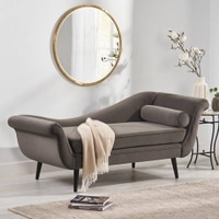 Kabera Velvet Chaise Launger in Grey Colour