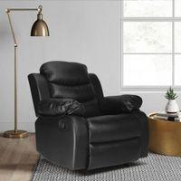 Shine Leatherette One Seater Manual Recliner in Black Colour