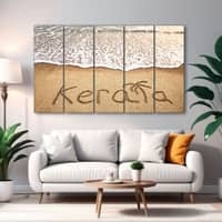 The Castle Decor Kerala Beach Wall Art Set of 5 Digital Painting 27x48 Inch