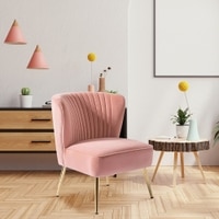 Beato Fabric Accent Chair in Pink Colour