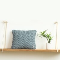 Elsa Blue Grey Cotton Cushion Cover 16X16  Inches