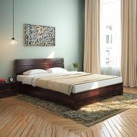 Ohio Solid Wood Queen Size Non Storage Bed In Mahogany Finish