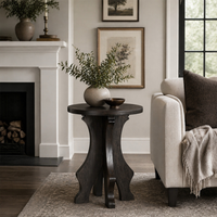 Armer Solid Wood Bedside Table in Black Colour