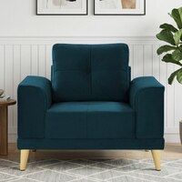 Nency Velvet 1 seater Sofa T Blue