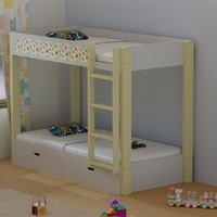 Play Date Single Size Bunk Bed in Construction Theme
