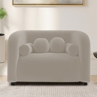 Homro Velvet 1 Seater Sofa in Cream Colour