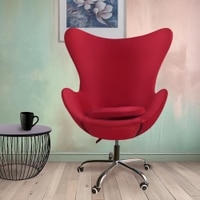 Kepler Brooks Oswald Pro Large Lounge Chair With Wheels in Red Colour