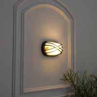 Aqua  Oval Grey Outdoor Wall Light