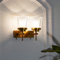 Meirit Double Arm Glass and Metal Wall Light