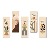 The Castle Decor Peace Dream Relax Wall Art Set of 5 27x48 Inch