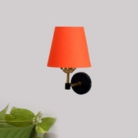 Devansh Metal Electric Wall Light in Black Colour with Orange Shade Count of 1 Light