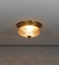 TELMOR 2 Light Antique Brass Flush Mount Ceiling Light