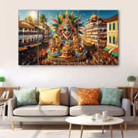 The Castle Decor Carnival Art Wall Painting Wooden Framed 27x48 Inch (Style 1)
