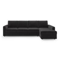 Apollo Compact Sofa (Colour : Pebble Grey, Cushion : Hard, Back Type : Regular, Seating Capacity : Right Aligned 3 Seater + Right Aligned Chaise + Ottoman)