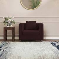 Windsor Premium 1 Seater Fabric Sofa in Deep Plum Velvet Colour