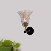 Devansh Metal Electric Wall Light in black Colour with Transparent Shade Count of 1 Light