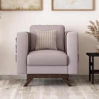 Rubik 1 Seater Fabric Sofa in Smokey Taupe Colour