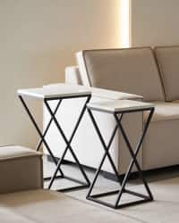 PrismFold Side Table Set in Gold Colour