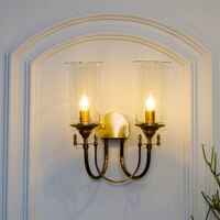 Stella Glass and Brass Doule Shade Wall Light