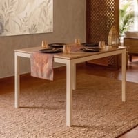 Holven 4 Seater Square Dining Table European oak & white