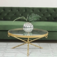 Bellmore Glass Coffee Table In Gold Finish
