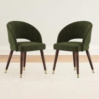 Celia Accent Dining Chair in Deep Olive Velvet Colour