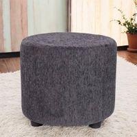 Iris Round Pouffee in Mossy Grey Fabric