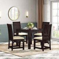 Diego Dining Chair In Mahogany Finish And Macadamia Brown Colour