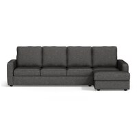 Apollo Sofa (Colour : Steel, Cushion : Hard, Back Type : High Back, Seating Capacity : Right Aligned 3 Seater + Right Aligned Chaise)