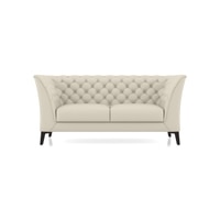 Weston 2 Seater Half Leather Sofa In Creme Fraiche Italian Leather
