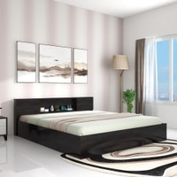 Hoshi Engineered Wood Queen  Size Bed With Box Storage (Wenge Finish)