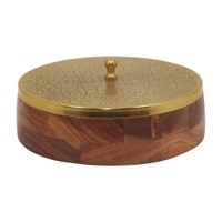 Metalsmith Wooden Storage Box with Lid Brown Finish Organizer
