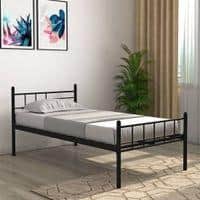 Weaver Metal Single Size Bed In Black Finish