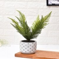 Diamon Patterned Pot With Artificial Plant