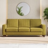 Apollo Neo 3 Seater Fabric Sofa in Olive Green Colour (Back Height : Regular, Cushion Type : Soft)