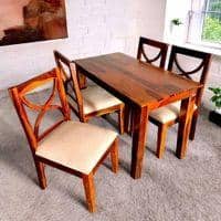 Oakmont Sheesham Wood Accent 4 Seater Dining Table Set