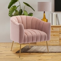 Jella Solid Wood Accent Chair in Pink Colour