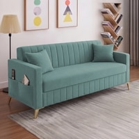 Convil Velvet 3 Seater Sofa in Tourquise Color