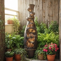 Brown Fiber Glass Magnum Lamp Water Fountain
