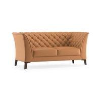 Weston 2 Seater Half Leather Sofa in Mustard Colour