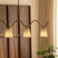 Kaze Handicrafted Linear Chandelier in Golden and White Colour