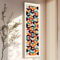 Retro Geometric Bauhaus Canvas Wall Art 12 x 46 Inch