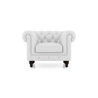 Winchester 1 Seater Premium Italian Leather Sofa In Polaris