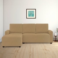 Left Aligned 2 Seater Left Aligned Chaise Golden  Sofa Cover