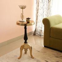 Markus Drink Metal Side Table in Gold & Black Colour