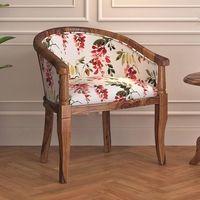Florence Armchair in Carmine Cassia Colour and Teak Finish