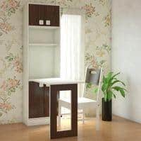 Royale Study Set with Folding Desk cum Bookshelf and Teak Wood Chair in Coffee Walnut Colour