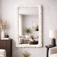 Rift Ivory Finish Wall Mirror