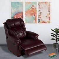 369 Leatherette One Seater Manual Recliner in Burgundy Colour
