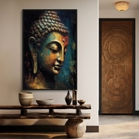 The Castle Decor Lord Buddha Wall Painting Framed Artwork 20x30 Inch Style 3